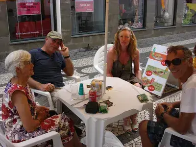Lunch with the gang in Praia da Vitoria